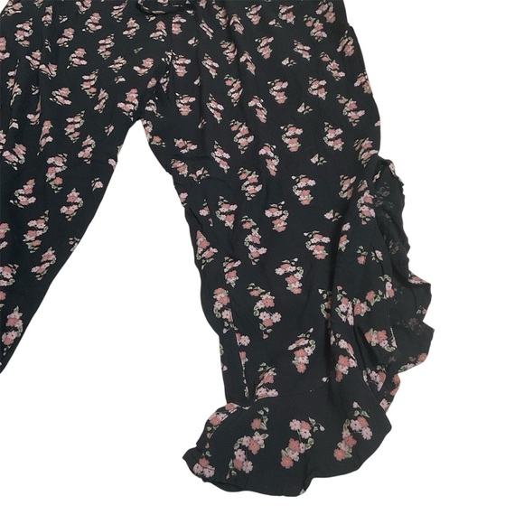 Melrose and Market Floral Black Ruffle Pants Size X-Large - Picture 3 of 14
